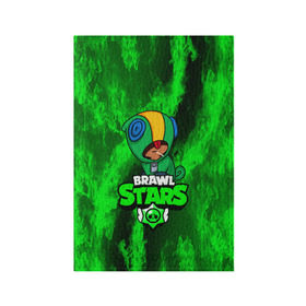 Обложка для паспорта матовая кожа с принтом BRAWL STARS LEON в городе Новоалтайск, натуральная матовая кожа | размер 19,3 х 13,7 см; прозрачные пластиковые крепления | android | brawl stars | crow | games | leon | mobile game | stars | ворон | игры | леон | мобильные игры