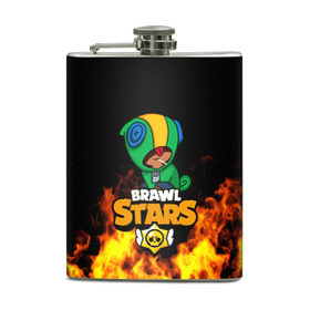 Фляга с принтом BRAWL STARS LEON в городе Новоалтайск, металлический корпус | емкость 0,22 л, размер 125 х 94 мм. Виниловая наклейка запечатывается полностью | android | brawl stars | crow | games | leon | mobile game | stars | ворон | игры | леон | мобильные игры