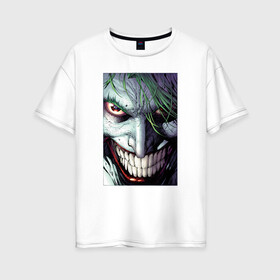 Женская футболка хлопок Oversize с принтом Joker в городе Новоалтайск, 100% хлопок | свободный крой, круглый ворот, спущенный рукав, длина до линии бедер
 | joker | shtatjoker | артур флек | джокер | жокир