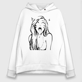 Женское худи Oversize хлопок с принтом Belle Delphine Ahegao в городе Новоалтайск, френч-терри — 70% хлопок, 30% полиэстер. Мягкий теплый начес внутри —100% хлопок | боковые карманы, эластичные манжеты и нижняя кромка, капюшон на магнитной кнопке | ahegao | belle delphine |  twich | ахегао | белле дельфин | белль дельфин | блогершка | стримерша | твич