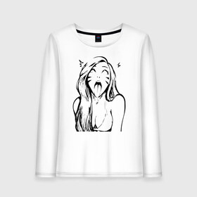 Женский лонгслив хлопок с принтом Belle Delphine Ahegao в городе Новоалтайск, 100% хлопок |  | ahegao | belle delphine |  twich | ахегао | белле дельфин | белль дельфин | блогершка | стримерша | твич