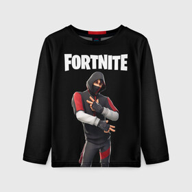 Детский лонгслив 3D с принтом FORTNITE IKONIK (КАПЮШОН) в городе Новоалтайск, 100% полиэстер | длинные рукава, круглый вырез горловины, полуприлегающий силуэт
 | fnchap2 | fortnite | fortnite 2 | fortnite x | ikonik | marshmello | иконик | маршмелло | фортнайт | фортнайт 2 | фортнайт глава 2