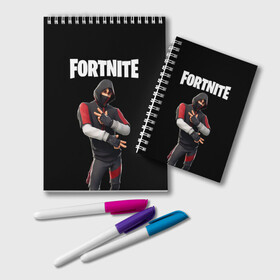 Блокнот с принтом FORTNITE IKONIK (КАПЮШОН) в городе Новоалтайск, 100% бумага | 48 листов, плотность листов — 60 г/м2, плотность картонной обложки — 250 г/м2. Листы скреплены удобной пружинной спиралью. Цвет линий — светло-серый
 | fnchap2 | fortnite | fortnite 2 | fortnite x | ikonik | marshmello | иконик | маршмелло | фортнайт | фортнайт 2 | фортнайт глава 2