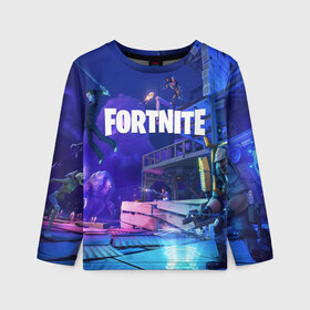 Детский лонгслив 3D с принтом FORTNITE в городе Новоалтайск, 100% полиэстер | длинные рукава, круглый вырез горловины, полуприлегающий силуэт
 | fnchap2 | fortnite | fortnite 2 | fortnite x | marshmello | маршмелло | фортнайт | фортнайт 2 | фортнайт глава 2