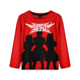 Детский лонгслив 3D с принтом BABYMETAL в городе Новоалтайск, 100% полиэстер | длинные рукава, круглый вырез горловины, полуприлегающий силуэт
 | Тематика изображения на принте: babymetal | j pop | japan | бэбиметал | дэт метал | каваий метал | моа кикути | судзука накамото | юи мидзуно | япония