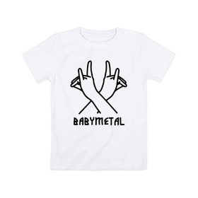 Детская футболка хлопок с принтом BABYMETAL в городе Новоалтайск, 100% хлопок | круглый вырез горловины, полуприлегающий силуэт, длина до линии бедер | babymetal | j pop | japan | бэбиметал | дэт метал | каваий метал | моа кикути | судзука накамото | юи мидзуно | япония