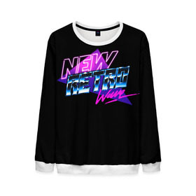 Мужской свитшот 3D с принтом New Retro wave в городе Новоалтайск, 100% полиэстер с мягким внутренним слоем | круглый вырез горловины, мягкая резинка на манжетах и поясе, свободная посадка по фигуре | 80s | 90s | chillwave | darkwave | dreamwave | neon | new retro wave | newretrowave | nrw | outrun | power | retro | retrowave | score | synthesizer | synthpop | synthwave | synthwave mix | theme