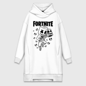 Платье-худи хлопок с принтом FORTNITE MARSHMELLO в городе Новоалтайск,  |  | chapter 2 | fortnite | marshmello | диджей | игры | маршмэллоу | молоток | фортнайт