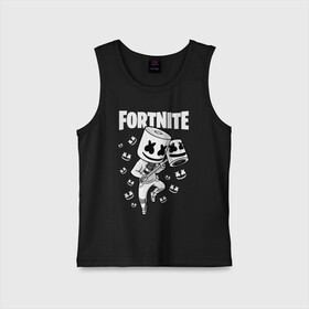Детская майка хлопок с принтом FORTNITE MARSHMELLO в городе Новоалтайск,  |  | chapter 2 | fortnite | marshmello | диджей | игры | маршмэллоу | молоток | фортнайт
