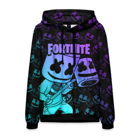 Мужская толстовка 3D с принтом FORTNITE MARSHMELLO в городе Новоалтайск, 100% полиэстер | двухслойный капюшон со шнурком для регулировки, мягкие манжеты на рукавах и по низу толстовки, спереди карман-кенгуру с мягким внутренним слоем. | chapter 2 | fortnite | marshmello | диджей | игры | маршмэллоу | молоток | фортнайт