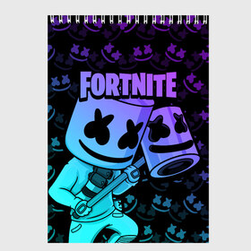 Скетчбук с принтом FORTNITE MARSHMELLO в городе Новоалтайск, 100% бумага
 | 48 листов, плотность листов — 100 г/м2, плотность картонной обложки — 250 г/м2. Листы скреплены сверху удобной пружинной спиралью | chapter 2 | fortnite | marshmello | диджей | игры | маршмэллоу | молоток | фортнайт