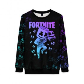 Женский свитшот 3D с принтом FORTNITE MARSHMELLO в городе Новоалтайск, 100% полиэстер с мягким внутренним слоем | круглый вырез горловины, мягкая резинка на манжетах и поясе, свободная посадка по фигуре | chapter 2 | fortnite | marshmello | диджей | игры | маршмэллоу | молоток | фортнайт