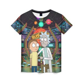 Женская футболка 3D с принтом Rick and Morty in Blips в городе Новоалтайск, 100% полиэфир ( синтетическое хлопкоподобное полотно) | прямой крой, круглый вырез горловины, длина до линии бедер | blips | dsgngerzen | vdgerir | рик и морти | рик санчес