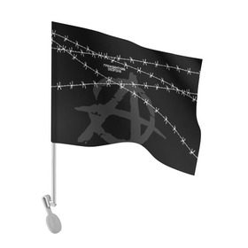 Флаг для автомобиля с принтом Гражданская оборона в городе Новоалтайск, 100% полиэстер | Размер: 30*21 см | гр.об. | гражданская оборона | гроб | группа | егор летов | константин рябинов | наталья чумакова | панк | посев | рок | российская | сибирский андеграунд | советская | янка дягилева