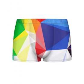 Мужские трусы 3D с принтом BACKGROUND COLOR в городе Новоалтайск, 50% хлопок, 50% полиэстер | классическая посадка, на поясе мягкая тканевая резинка | abstract | abstraction | color | geometry | paitnt | polygon | polygonal | psy | абстракция | геометрия | краски | неоновые | полигоны | психоделика