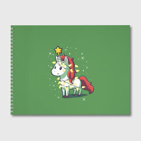 Альбом для рисования с принтом Magical Unicorn в городе Новоалтайск, 100% бумага
 | матовая бумага, плотность 200 мг. | 202 | christmas | new year | unicorn | гирлянда | единорог | елка | новый год | праздник | рождество