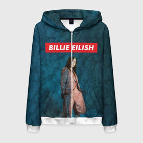 Мужская толстовка 3D на молнии с принтом BILLIE EILISH в городе Новоалтайск, 100% полиэстер | длина до линии бедра, манжеты и пояс оформлены мягкой тканевой резинкой, двухслойный капюшон со шнурком для регулировки, спереди молния, по бокам два кармана | bad guy | billie | eilish | ocean eyes | айлиш | билли | девушка | певица | эйлиш