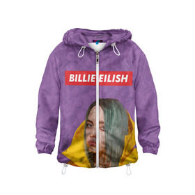 Детская ветровка 3D с принтом BILLIE EILISH в городе Новоалтайск, 100% полиэстер | подол и капюшон оформлены резинкой с фиксаторами, по бокам два кармана без застежек, один потайной карман на груди | bad guy | billie | eilish | ocean eyes | айлиш | билли | девушка | певица | эйлиш