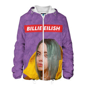 Мужская куртка 3D с принтом BILLIE EILISH в городе Новоалтайск, ткань верха — 100% полиэстер, подклад — флис | прямой крой, подол и капюшон оформлены резинкой с фиксаторами, два кармана без застежек по бокам, один большой потайной карман на груди. Карман на груди застегивается на липучку | bad guy | billie | eilish | ocean eyes | айлиш | билли | девушка | певица | эйлиш
