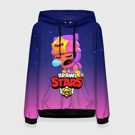 Женская толстовка 3D с принтом BRAWL STARS - SANDY в городе Новоалтайск, 100% полиэстер  | двухслойный капюшон со шнурком для регулировки, мягкие манжеты на рукавах и по низу толстовки, спереди карман-кенгуру с мягким внутренним слоем. | brawl | bull | colt | crow | game | games | leon | online | penny | poco | sandy | shelly | spike | star | stars | wanted | брав | бравл | браво | звезда | звезды | игра | игры | лого | онлайн | сенди | старс | сэнди