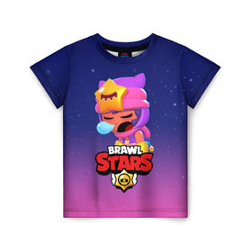 Детская футболка 3D с принтом BRAWL STARS - SANDY в городе Новоалтайск, 100% гипоаллергенный полиэфир | прямой крой, круглый вырез горловины, длина до линии бедер, чуть спущенное плечо, ткань немного тянется | brawl | bull | colt | crow | game | games | leon | online | penny | poco | sandy | shelly | spike | star | stars | wanted | брав | бравл | браво | звезда | звезды | игра | игры | лого | онлайн | сенди | старс | сэнди