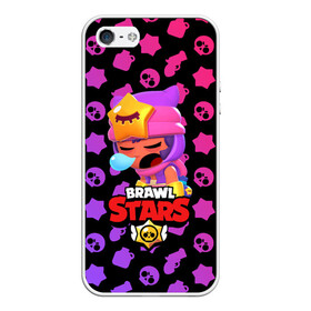 Чехол для iPhone 5/5S матовый с принтом BRAWL STARS - SANDY в городе Новоалтайск, Силикон | Область печати: задняя сторона чехла, без боковых панелей | brawl | bull | colt | crow | game | games | leon | online | penny | poco | sandy | shelly | spike | star | stars | wanted | брав | бравл | браво | звезда | звезды | игра | игры | лого | онлайн | сенди | старс | сэнди