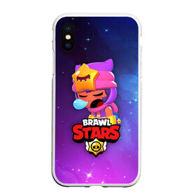 Чехол для iPhone XS Max матовый с принтом SANDY SPACE (Brawl Stars) в городе Новоалтайск, Силикон | Область печати: задняя сторона чехла, без боковых панелей | brawl | bull | colt | crow | game | games | leon | online | penny | poco | sandy | shelly | spike | star | stars | wanted | брав | бравл | браво | звезда | звезды | игра | игры | лого | онлайн | сенди | старс | сэнди