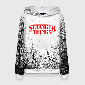 Женская толстовка 3D с принтом STRANGER THINGS | ОЧЕНЬ СТРАННЫЕ ДЕЛА в городе Новоалтайск, 100% полиэстер  | двухслойный капюшон со шнурком для регулировки, мягкие манжеты на рукавах и по низу толстовки, спереди карман-кенгуру с мягким внутренним слоем. | stranger things | очень странные дела