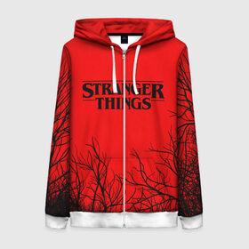 Женская толстовка 3D на молнии с принтом STRANGER THINGS в городе Новоалтайск, 100% полиэстер | длина до линии бедра, манжеты и пояс оформлены мягкой тканевой резинкой, двухслойный капюшон со шнурком для регулировки, спереди молния, по бокам два кармана | 011 | 11 | netflix | stranger things | демогоргон | нетфликс | одди | одиннадцатая | очень странные дела | сериалы