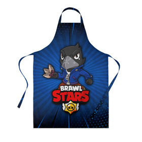Фартук 3D с принтом BRAWL STARS CROW в городе Новоалтайск, 100% полиэстер | общий размер — 65 х 85 см, ширина нагрудника — 26 см, горловина — 53 см, длина завязок — 54 см, общий обхват в поясе — 173 см. Принт на завязках и на горловине наносится с двух сторон, на основной части фартука — только с внешней стороны | brawl stars | brawl stars crow | brawler | crow | бравл старз | бравлер | ворон