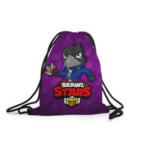 Рюкзак-мешок 3D с принтом BRAWL STARS CROW в городе Новоалтайск, 100% полиэстер | плотность ткани — 200 г/м2, размер — 35 х 45 см; лямки — толстые шнурки, застежка на шнуровке, без карманов и подкладки | brawl stars | brawl stars crow | brawler | crow | бравл старз | бравлер | ворон