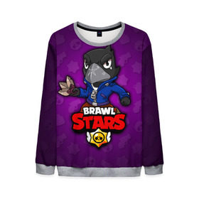 Мужской свитшот 3D с принтом BRAWL STARS CROW в городе Новоалтайск, 100% полиэстер с мягким внутренним слоем | круглый вырез горловины, мягкая резинка на манжетах и поясе, свободная посадка по фигуре | Тематика изображения на принте: brawl stars | brawl stars crow | brawler | crow | бравл старз | бравлер | ворон