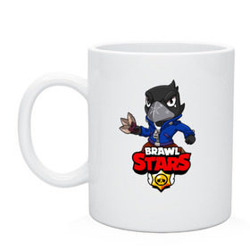 Кружка с принтом BRAWL STARS CROW в городе Новоалтайск, керамика | объем — 330 мл, диаметр — 80 мм. Принт наносится на бока кружки, можно сделать два разных изображения | Тематика изображения на принте: brawl stars | brawl stars crow | brawler | crow | бравл старз | бравлер | ворон