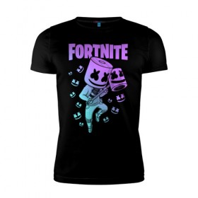 Мужская футболка премиум с принтом FORTNITE MARSHMELLO в городе Новоалтайск, 92% хлопок, 8% лайкра | приталенный силуэт, круглый вырез ворота, длина до линии бедра, короткий рукав | chapter 2 | fortnite | marshmello | диджей | игры | маршмэллоу | молоток | фортнайт