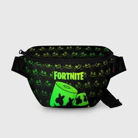 Поясная сумка 3D с принтом FORTNITE MARSHMELLO в городе Новоалтайск, 100% полиэстер | плотная ткань, ремень с регулируемой длиной, внутри несколько карманов для мелочей, основное отделение и карман с обратной стороны сумки застегиваются на молнию | chapter 2 | fortnite | marshmello | диджей | игры | маршмэллоу | молоток | фортнайт