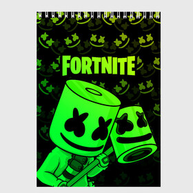 Скетчбук с принтом FORTNITE MARSHMELLO в городе Новоалтайск, 100% бумага
 | 48 листов, плотность листов — 100 г/м2, плотность картонной обложки — 250 г/м2. Листы скреплены сверху удобной пружинной спиралью | chapter 2 | fortnite | marshmello | диджей | игры | маршмэллоу | молоток | фортнайт