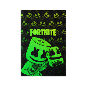 Обложка для паспорта матовая кожа с принтом FORTNITE MARSHMELLO в городе Новоалтайск, натуральная матовая кожа | размер 19,3 х 13,7 см; прозрачные пластиковые крепления | chapter 2 | fortnite | marshmello | диджей | игры | маршмэллоу | молоток | фортнайт