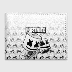 Обложка для студенческого билета с принтом FORTNITE MARSHMELLO в городе Новоалтайск, натуральная кожа | Размер: 11*8 см; Печать на всей внешней стороне | chapter 2 | fortnite | marshmello | диджей | игры | маршмэллоу | молоток | фортнайт