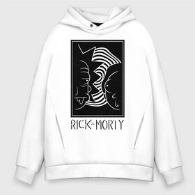 Мужское худи Oversize хлопок с принтом Rick and Morty black and white в городе Новоалтайск, френч-терри — 70% хлопок, 30% полиэстер. Мягкий теплый начес внутри —100% хлопок | боковые карманы, эластичные манжеты и нижняя кромка, капюшон на магнитной кнопке | black and white | cn_1952863_019061 | dsgnosadchaya | rick  morty | vdosadir | джастин ройланд | дэн хармон | миссикс | плюмбус | рик и морти | чёрно белый