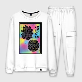 Мужской костюм хлопок с принтом Psychedelic Rick and Morty в городе Новоалтайск, 100% хлопок | на свитшоте круглая горловина, мягкая резинка по низу. Брюки заужены к низу, на них два вида карманов: два “обычных” по бокам и два объемных, с клапанами, расположенные ниже линии бедра. Брюки с мягкой трикотажной резинкой на поясе и по низу штанин. В поясе для дополнительного комфорта — широкие завязки | cn_1952875_019061 | dsgnosadchaya | psychedelic | rick  morty | vdosadir | джастин ройланд | дэн хармон | миссикс | плюмбус | рик и морти