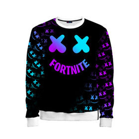 Детский свитшот 3D с принтом FORTNITE x MARSHMELLO в городе Новоалтайск, 100% полиэстер | свободная посадка, прямой крой, мягкая тканевая резинка на рукавах и понизу свитшота | fortnite | fortnite 2 | fortnite x маршмелло | ikonik | marshmello | ninja | ninja streamer | иконик | ниндзя | фортнайт | фортнайт 2 | фортнайт глава 2