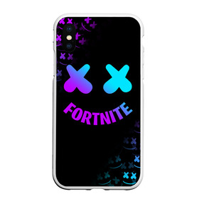Чехол для iPhone XS Max матовый с принтом FORTNITE x MARSHMELLO в городе Новоалтайск, Силикон | Область печати: задняя сторона чехла, без боковых панелей | Тематика изображения на принте: fortnite | fortnite 2 | fortnite x маршмелло | ikonik | marshmello | ninja | ninja streamer | иконик | ниндзя | фортнайт | фортнайт 2 | фортнайт глава 2