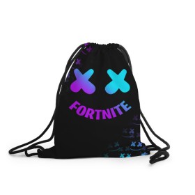 Рюкзак-мешок 3D с принтом FORTNITE x MARSHMELLO в городе Новоалтайск, 100% полиэстер | плотность ткани — 200 г/м2, размер — 35 х 45 см; лямки — толстые шнурки, застежка на шнуровке, без карманов и подкладки | fortnite | fortnite 2 | fortnite x маршмелло | ikonik | marshmello | ninja | ninja streamer | иконик | ниндзя | фортнайт | фортнайт 2 | фортнайт глава 2