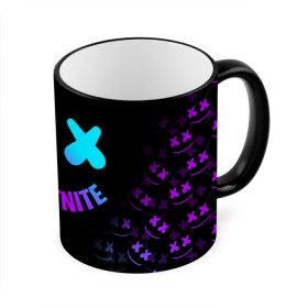Кружка с принтом FORTNITE x MARSHMELLO в городе Новоалтайск, керамика | ёмкость 330 мл | Тематика изображения на принте: fortnite | fortnite 2 | fortnite x маршмелло | ikonik | marshmello | ninja | ninja streamer | иконик | ниндзя | фортнайт | фортнайт 2 | фортнайт глава 2