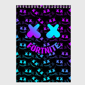 Скетчбук с принтом FORTNITE x MARSHMELLO в городе Новоалтайск, 100% бумага
 | 48 листов, плотность листов — 100 г/м2, плотность картонной обложки — 250 г/м2. Листы скреплены сверху удобной пружинной спиралью | fnchap2 | fortnite | fortnite 2 | fortnite x | marshmello | маршмелло | фортнайт | фортнайт 2 | фортнайт глава 2