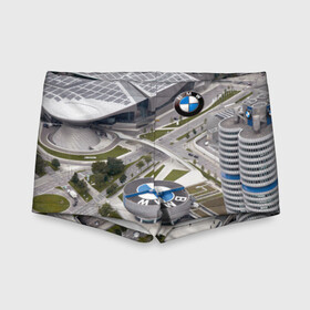Детские купальные плавки 3D с принтом BMW city в городе Новоалтайск, Полиэстер 85%, Спандекс 15% | Слитный крой, подклад по переду изделия, узкие бретели | Тематика изображения на принте: bmw | buildings | city | germany | munich | prestige | бмв | германия | город | здания | мюнхен | престиж