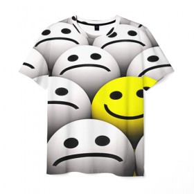 Мужская футболка 3D с принтом EMOJI 2019 в городе Новоалтайск, 100% полиэфир | прямой крой, круглый вырез горловины, длина до линии бедер | emoji | настроение | позитив | смайлики | смайлы | стикеры | текстура смайл | улыбки | фон смайл | эмодзи
