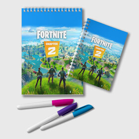 Блокнот с принтом FORTNITE 2 ЧАСТЬ (2 СТОРОНЫ) в городе Новоалтайск, 100% бумага | 48 листов, плотность листов — 60 г/м2, плотность картонной обложки — 250 г/м2. Листы скреплены удобной пружинной спиралью. Цвет линий — светло-серый
 | Тематика изображения на принте: 1 сезон | 11 сезон | 2 часть | battle | chapter 2 | fort | fortnite | fortnite 2 | royale | season 11 | битва | королевская | форт | фортнайт