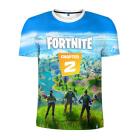 Мужская футболка 3D спортивная с принтом FORTNITE 2 ЧАСТЬ (2 СТОРОНЫ) в городе Новоалтайск, 100% полиэстер с улучшенными характеристиками | приталенный силуэт, круглая горловина, широкие плечи, сужается к линии бедра | 1 сезон | 11 сезон | 2 часть | battle | chapter 2 | fort | fortnite | fortnite 2 | royale | season 11 | битва | королевская | форт | фортнайт