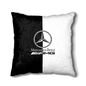 Подушка 3D с принтом MERCEDES-BENZ в городе Новоалтайск, наволочка – 100% полиэстер, наполнитель – холлофайбер (легкий наполнитель, не вызывает аллергию). | состоит из подушки и наволочки. Наволочка на молнии, легко снимается для стирки | amg | benz | mercedes | амг | бенз | бенс | бенц | гелик | мерин | мерс | мерседес